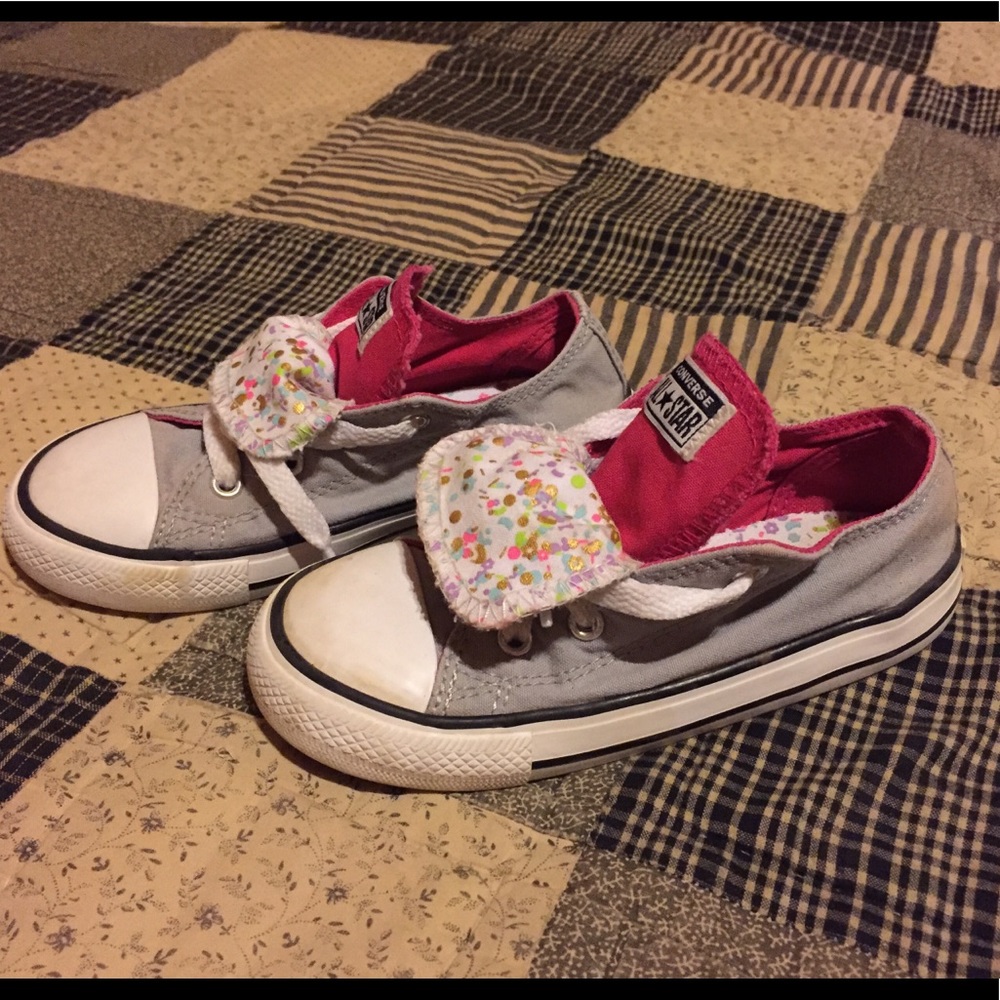 Girls Size 10 Double Tongue Converse Shoes